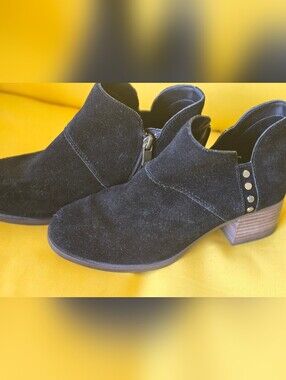 Koolaburra Black Suede Ankle Booties with Stud Detail